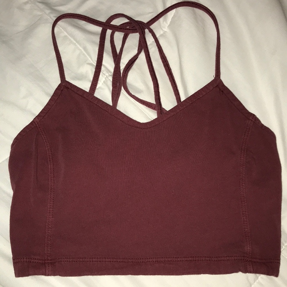 burgundy crop bralette